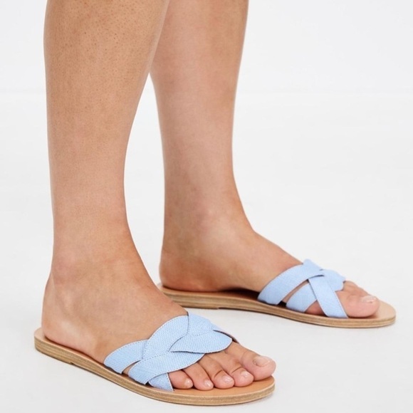 Ancient Greek Sandals Arachne Braided Raffia Slide Sandals NWT - Picture 2 of 12